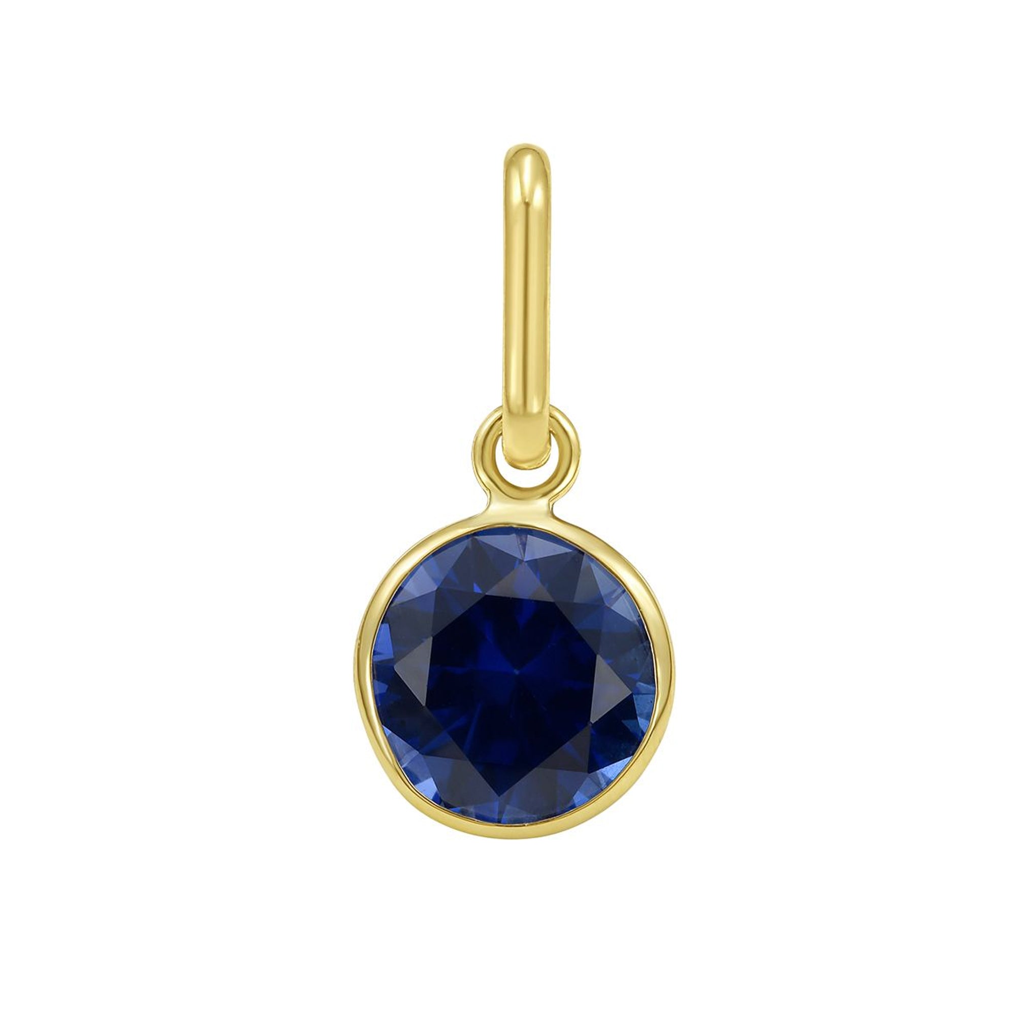 Round Blue Sapphire Charm