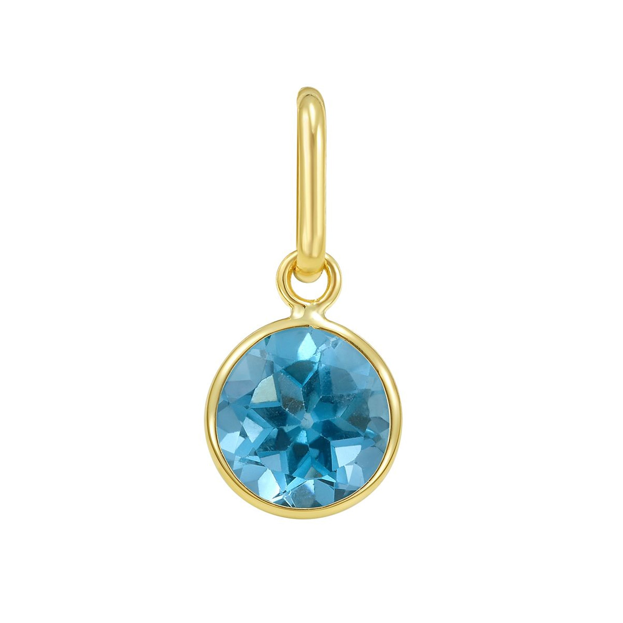 Round Blue Topaz Charm