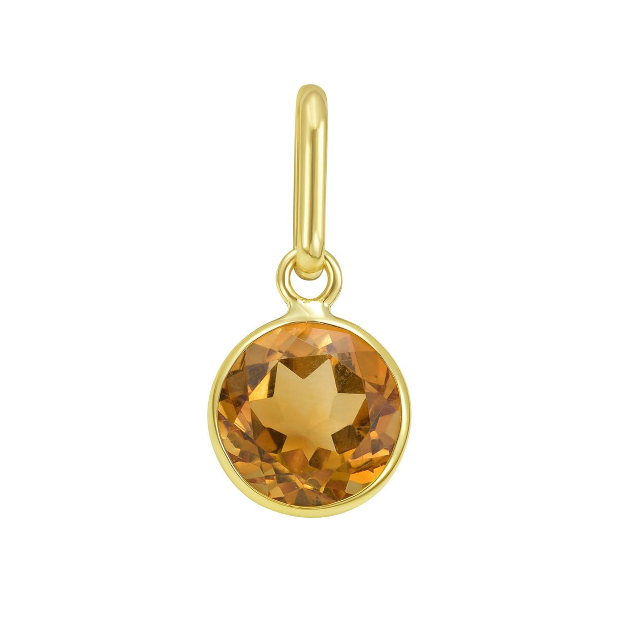 Round Citrine Charm