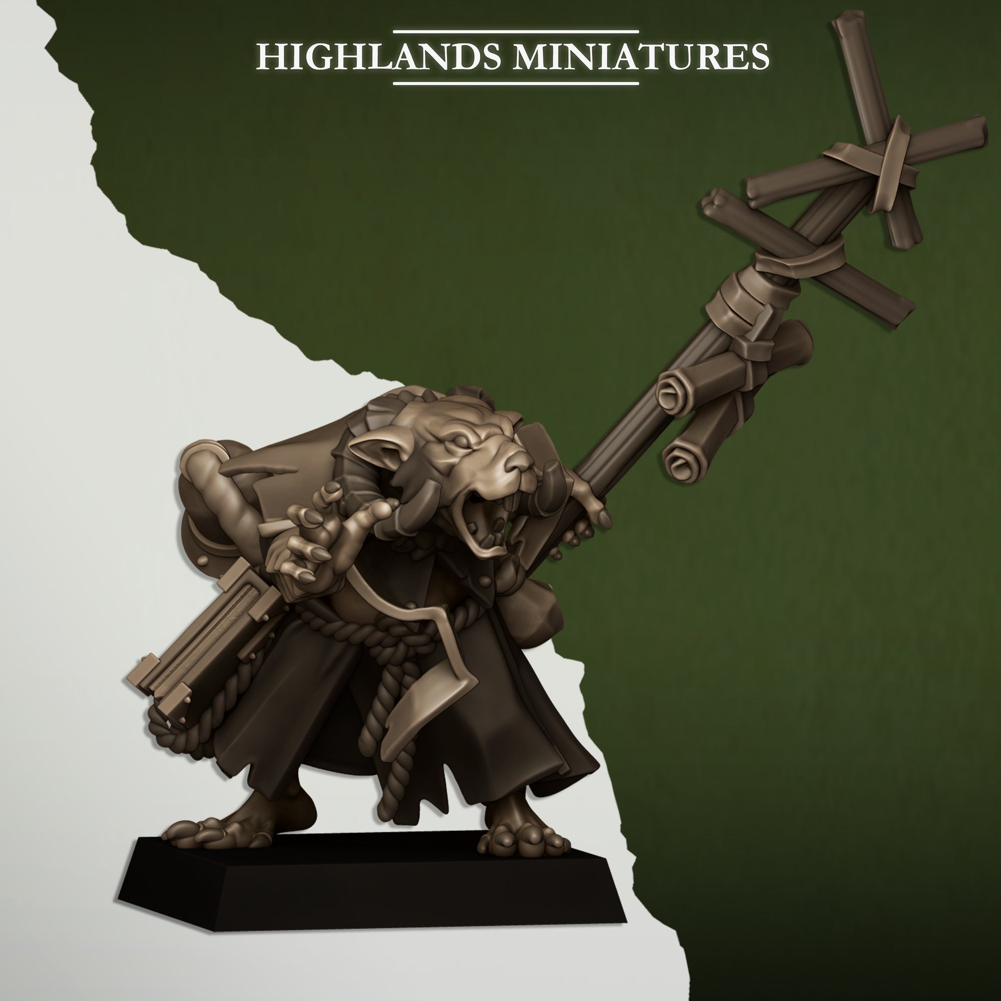 Sewer Vermin Warlock, Highlands Miniatures
