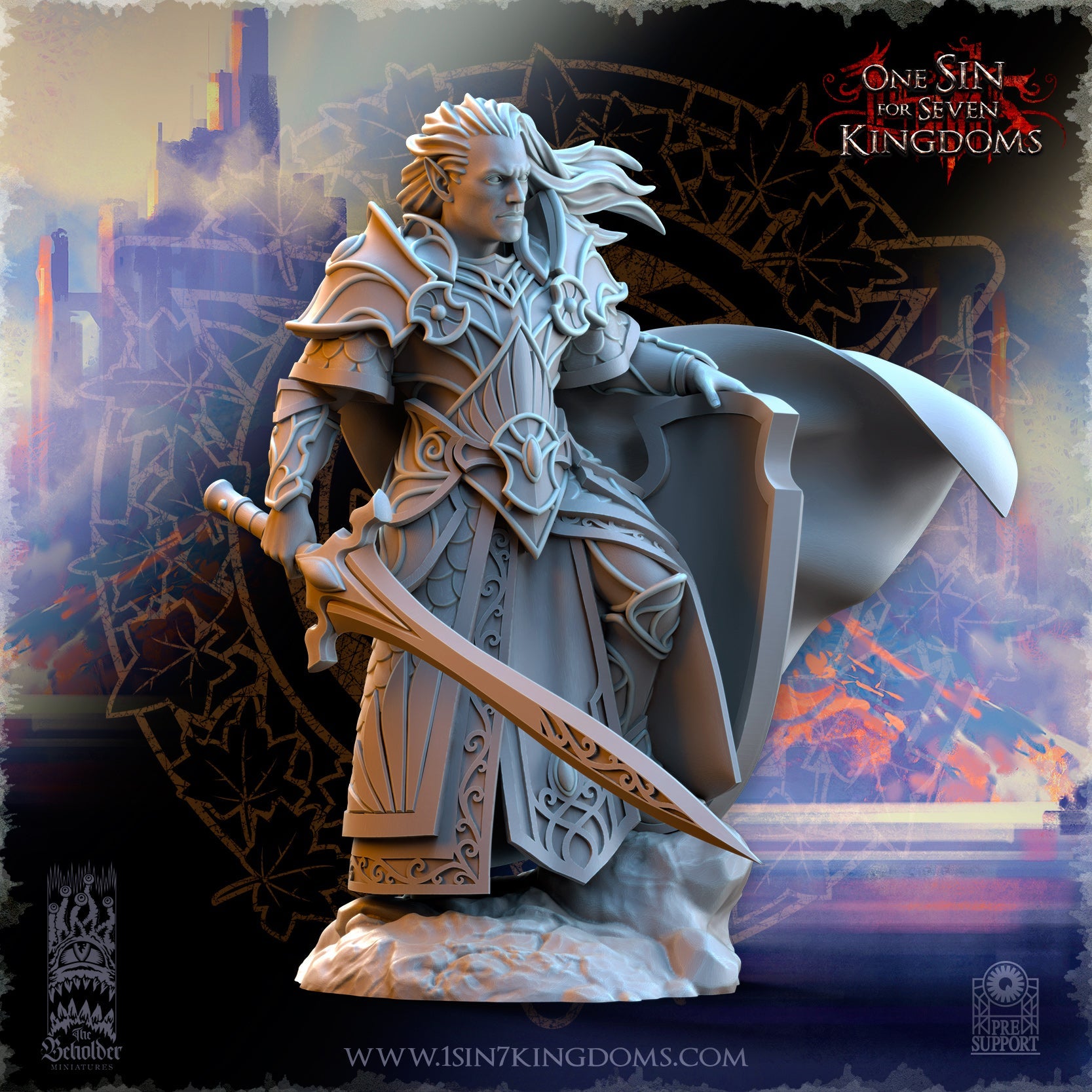 Polomhir, Silvermoor Elves Commander, The Beholder Miniatures