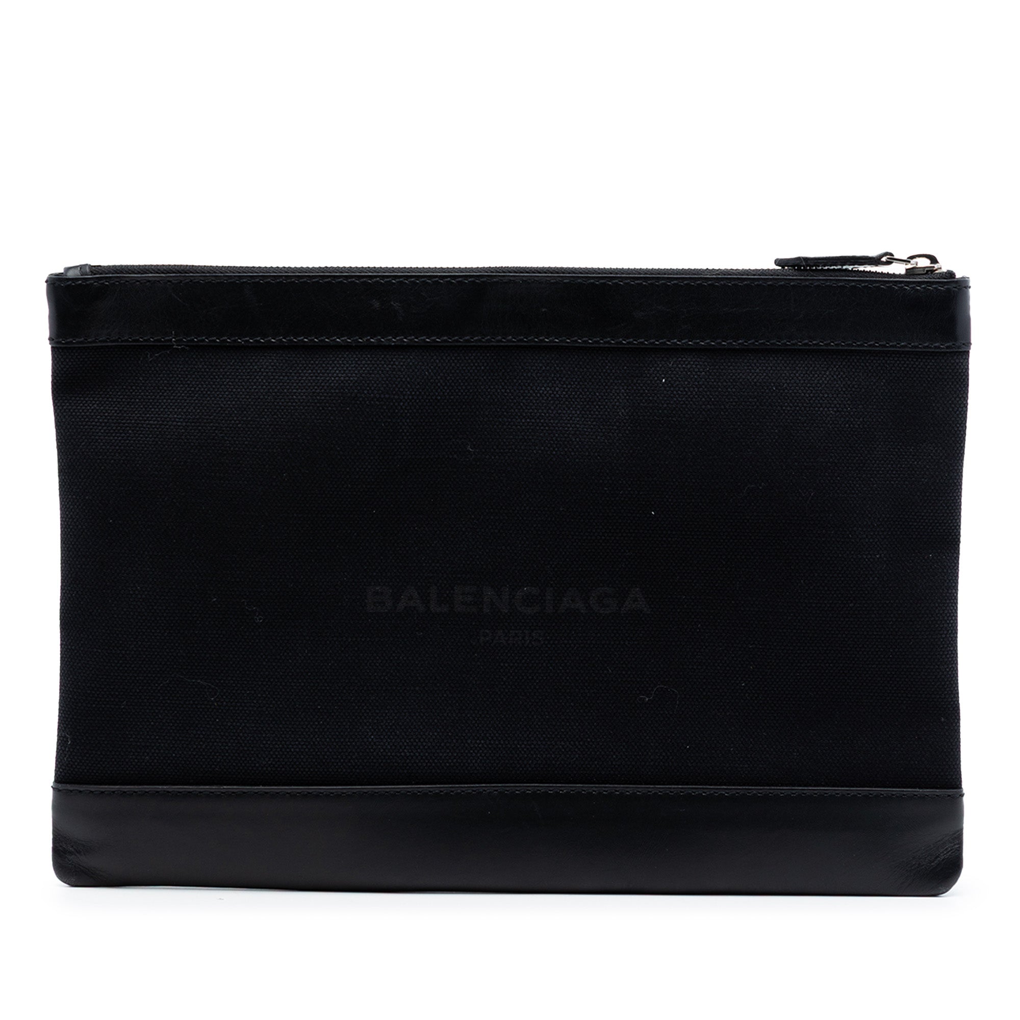 Canvas Navy Clip M Clutch