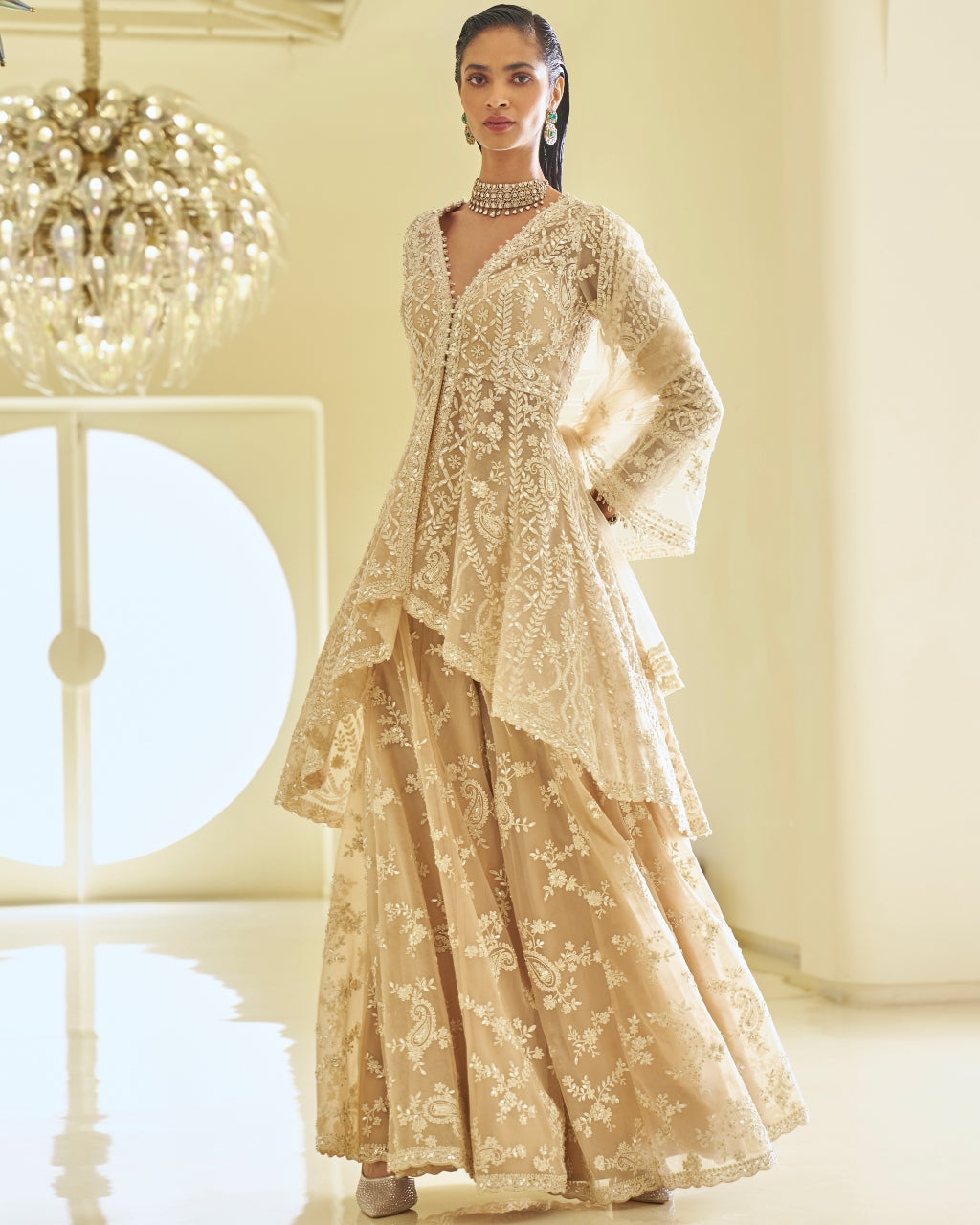 High-Low Dori Sharara Set By KYNAH, Luxury Indian Fashion & Bridal Wear