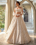 Chapelle Nude Cream Abstract Dori Lehenga Set By KYNAH, Luxury Indian Fashion & Bridal Wear