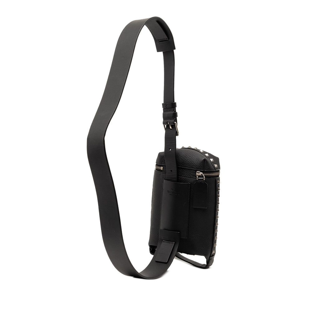 Grainy Calfskin Rockstud Convertible Sling Bag