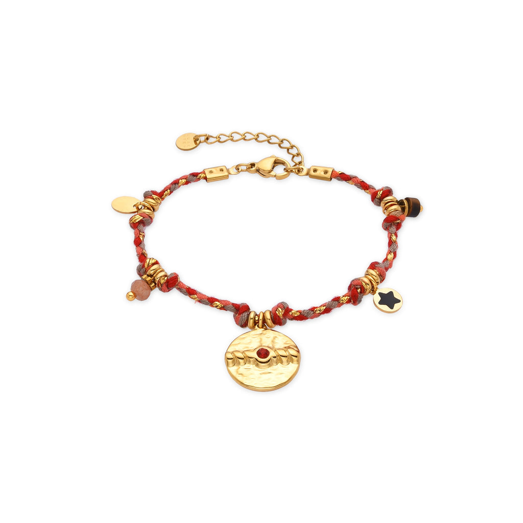 Pulsera con Cristal Azul Oscuro acabado oro 18k - Liskel