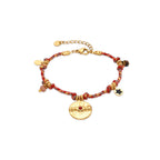 Pulsera con Cristal Azul Oscuro acabado oro 18k - Liskel