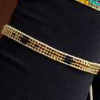 Pulsera con Cristal Negro acabado oro 18k - Sagruk