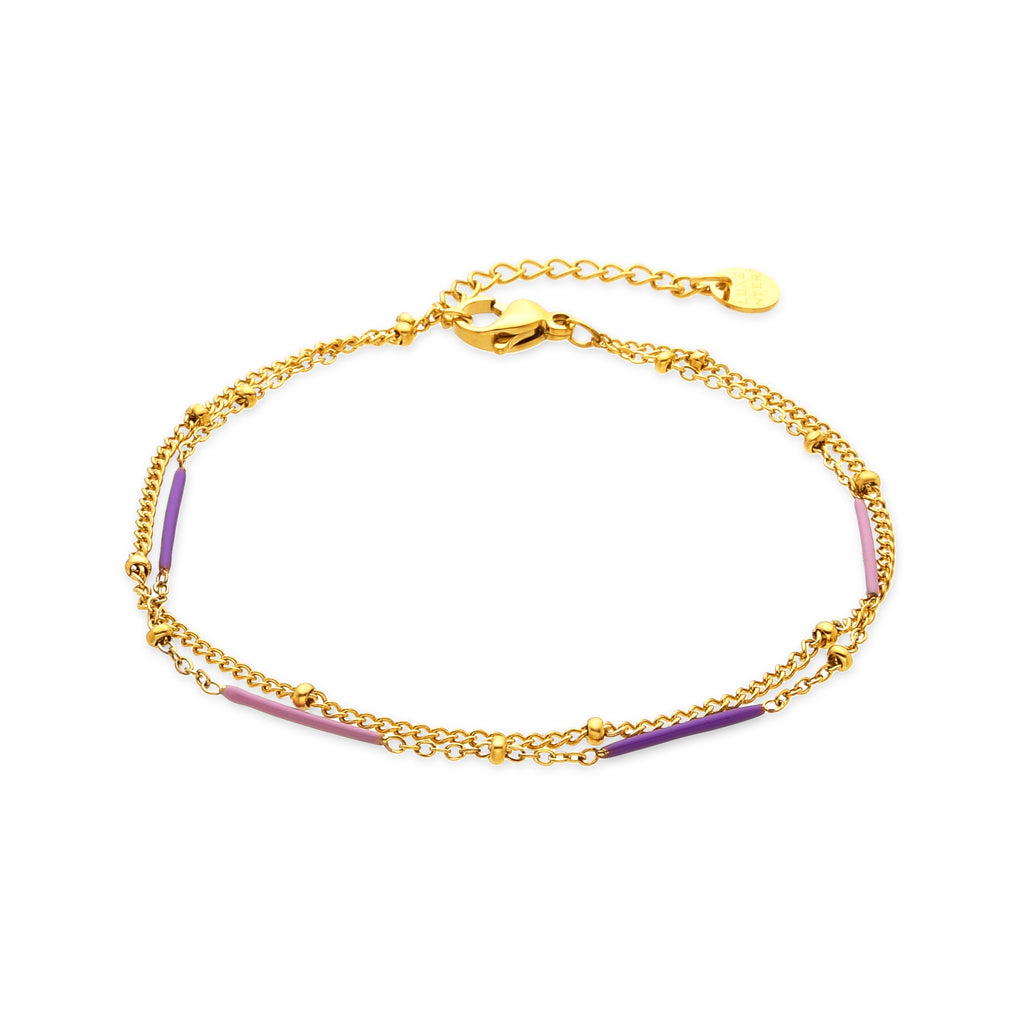 Pulsera con Lacado Multicolor acabado oro 18k - Lueo
