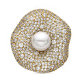 Broche con Perla Blanca acabado oro 18k - Sulwa