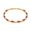 Pulsera con Circonita Rubí acabado oro 18k - Julie