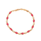 Pulsera con Circonita Rubí acabado oro 18k - Julie