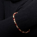 Pulsera con Circonita Rubí acabado oro 18k - Julie