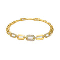 Pulsera con Circonita Brillante acabado oro 18k - Jaserio