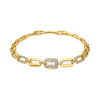 Pulsera con Circonita Brillante acabado oro 18k - Jaserio