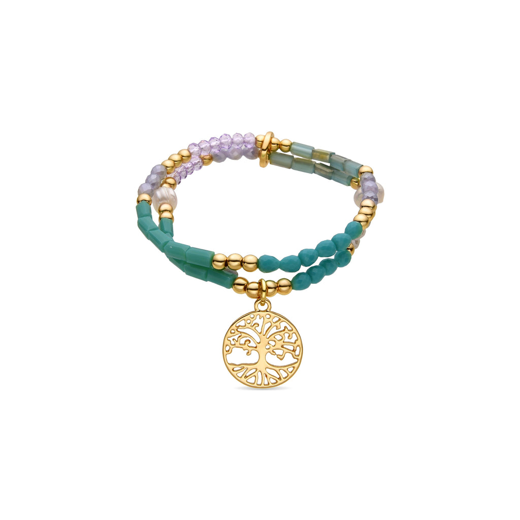 Pulsera con Cristal Azul acabado oro 18k - Zorsi