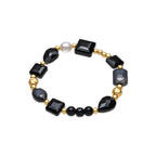Pulsera con Resina Negra acabado oro 18k - Nyste