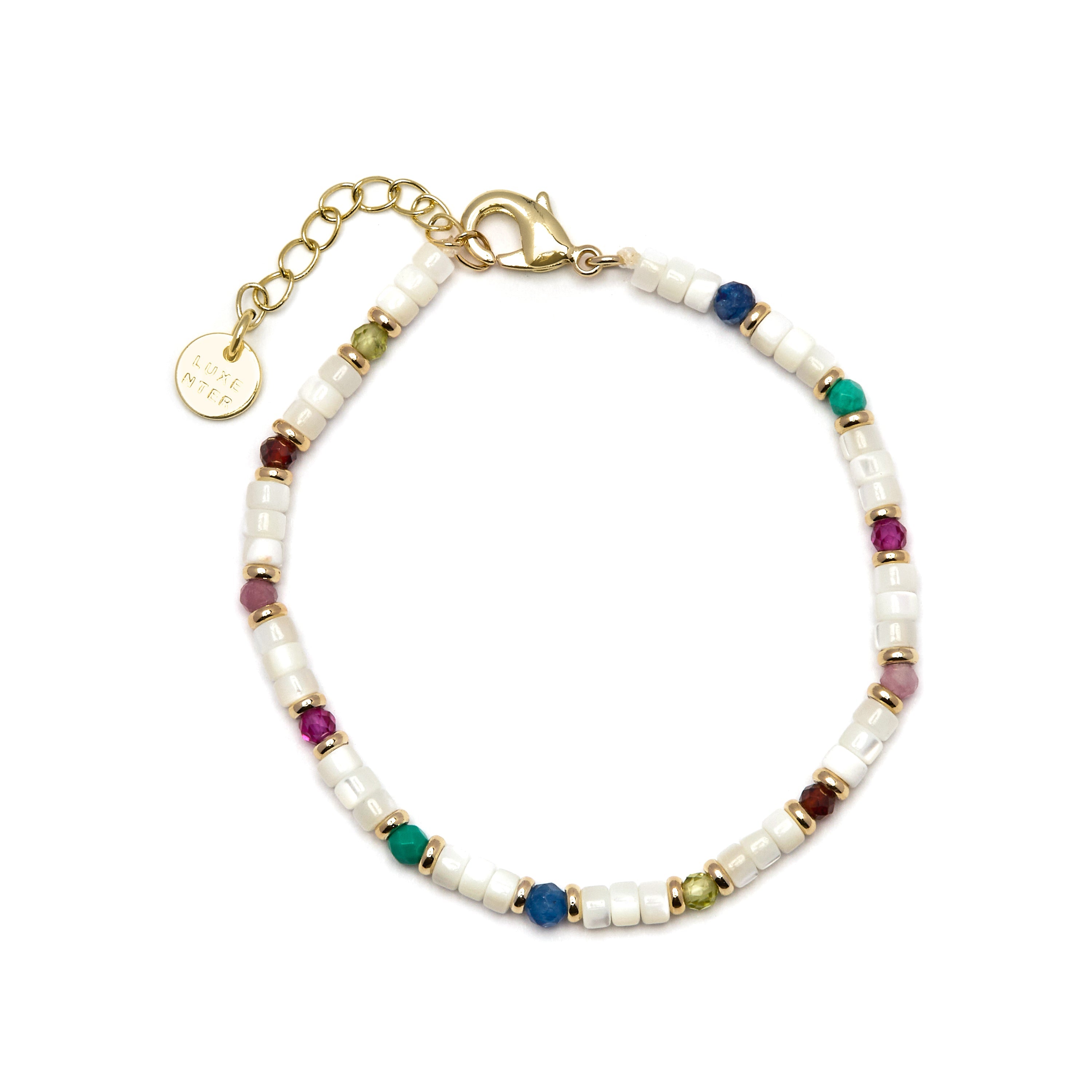Pulsera con Madreperla Blanca acabado oro 18k - Xolau