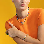 Pulsera con Multicolor Piedra Natural acabado oro 18k - Ilisen