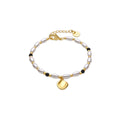 Pulsera con Perla Blanca acabado oro 18k - Zizi