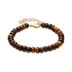 Pulsera con Ojo de Tigre acabado oro 18k - Lessy