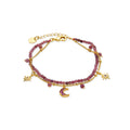 Pulsera con Cristal Rosa acabado oro 18k - Ethal