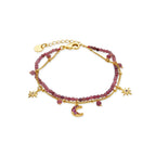 Pulsera con Cristal Rosa acabado oro 18k - Ethal