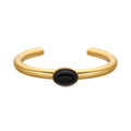 Pulsera con Cristal Negro acabado oro 18k - Havros