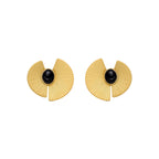 Pendientes con Onix acabado oro 18k - Lessa