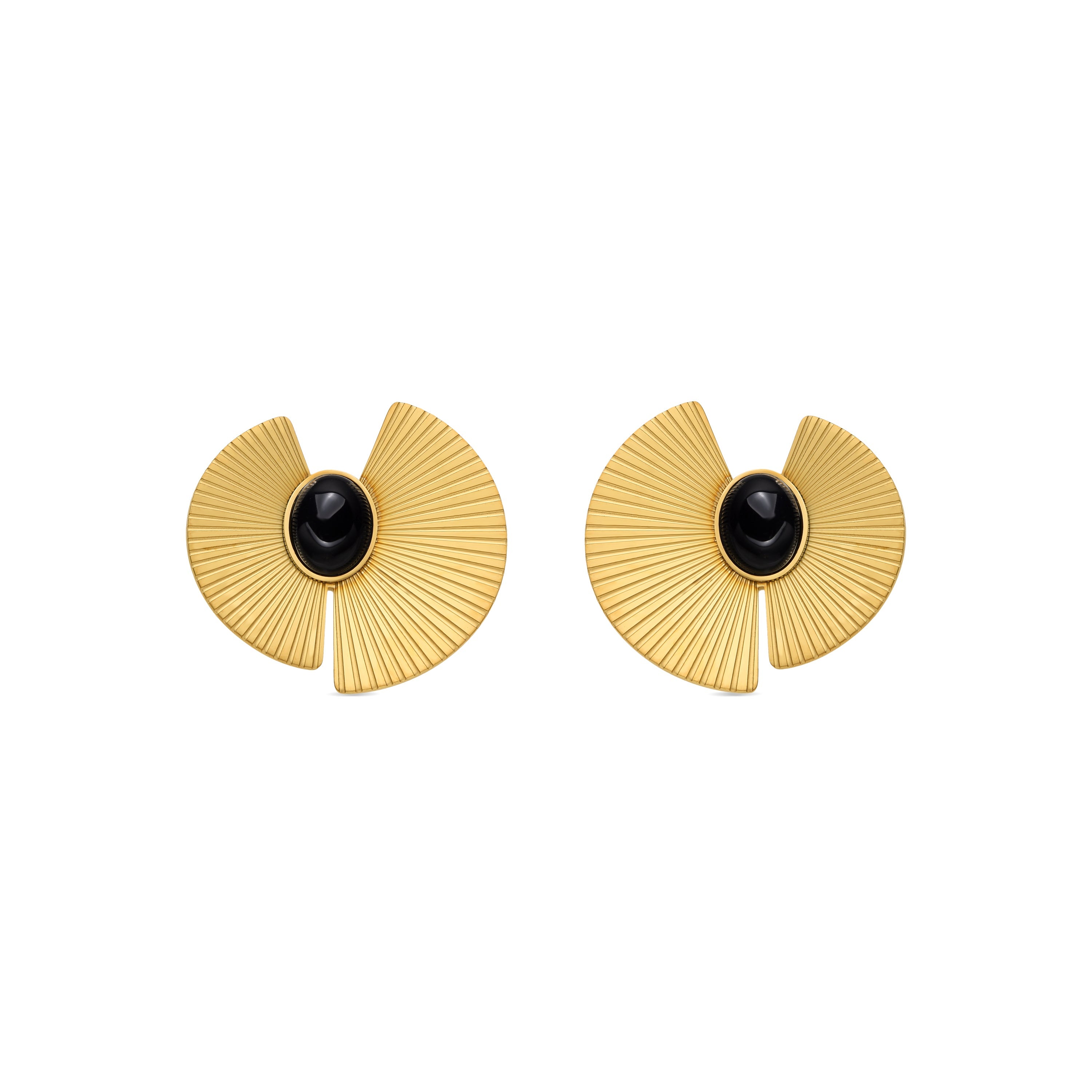 Pendientes con Onix acabado oro 18k - Lessa