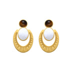 Pendientes con Madreperla Blanca acabado oro 18k - Euwil