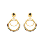 Pendientes con Cristal Multicolor acabado oro 18k - Kharaj