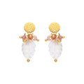 Pendientes con Madreperla Blanca acabado oro 18k - Gaudark