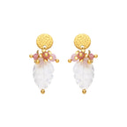 Pendientes con Madreperla Blanca acabado oro 18k - Gaudark