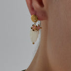Pendientes con Madreperla Blanca acabado oro 18k - Gaudark