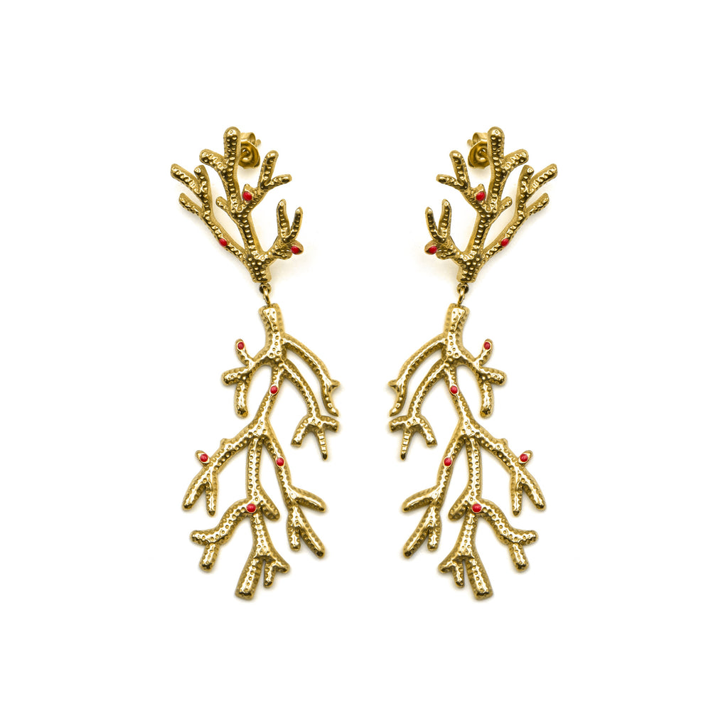 Pendientes acabado oro 18k - Ikuzol