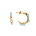 Pendientes con Cristal Multicolor acabado oro 18k - Mawan