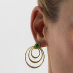 Pendientes con Malaquita acabado oro 18k - Hask