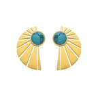 Pendientes con Turquesa acabado oro 18k - Kasfa