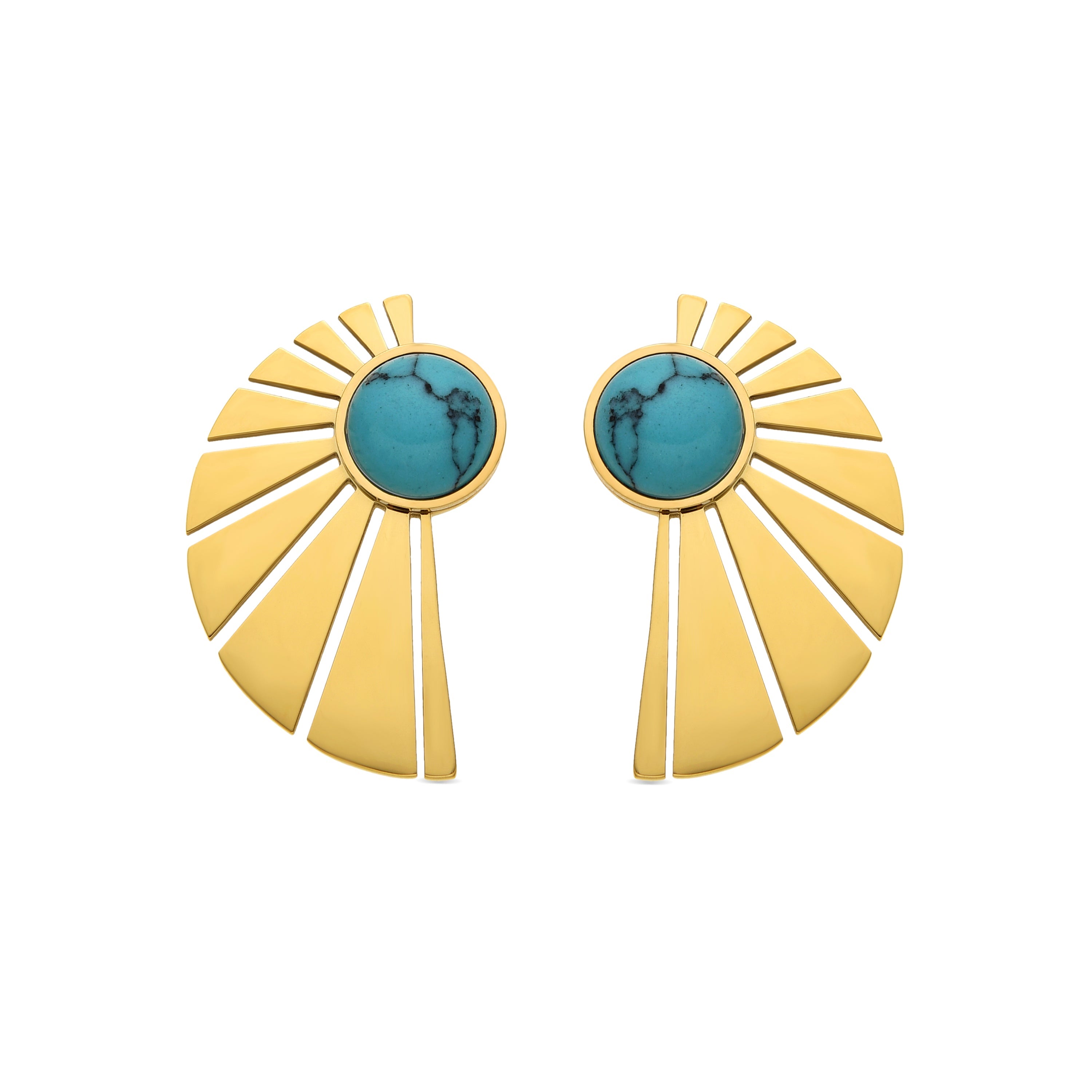 Pendientes con Turquesa acabado oro 18k - Kasfa