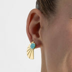 Pendientes con Turquesa acabado oro 18k - Kasfa