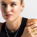Pendientes acabado oro 18k - Yigba