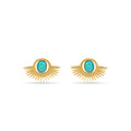 Pendientes con Amazonita acabado oro 18k - Takad