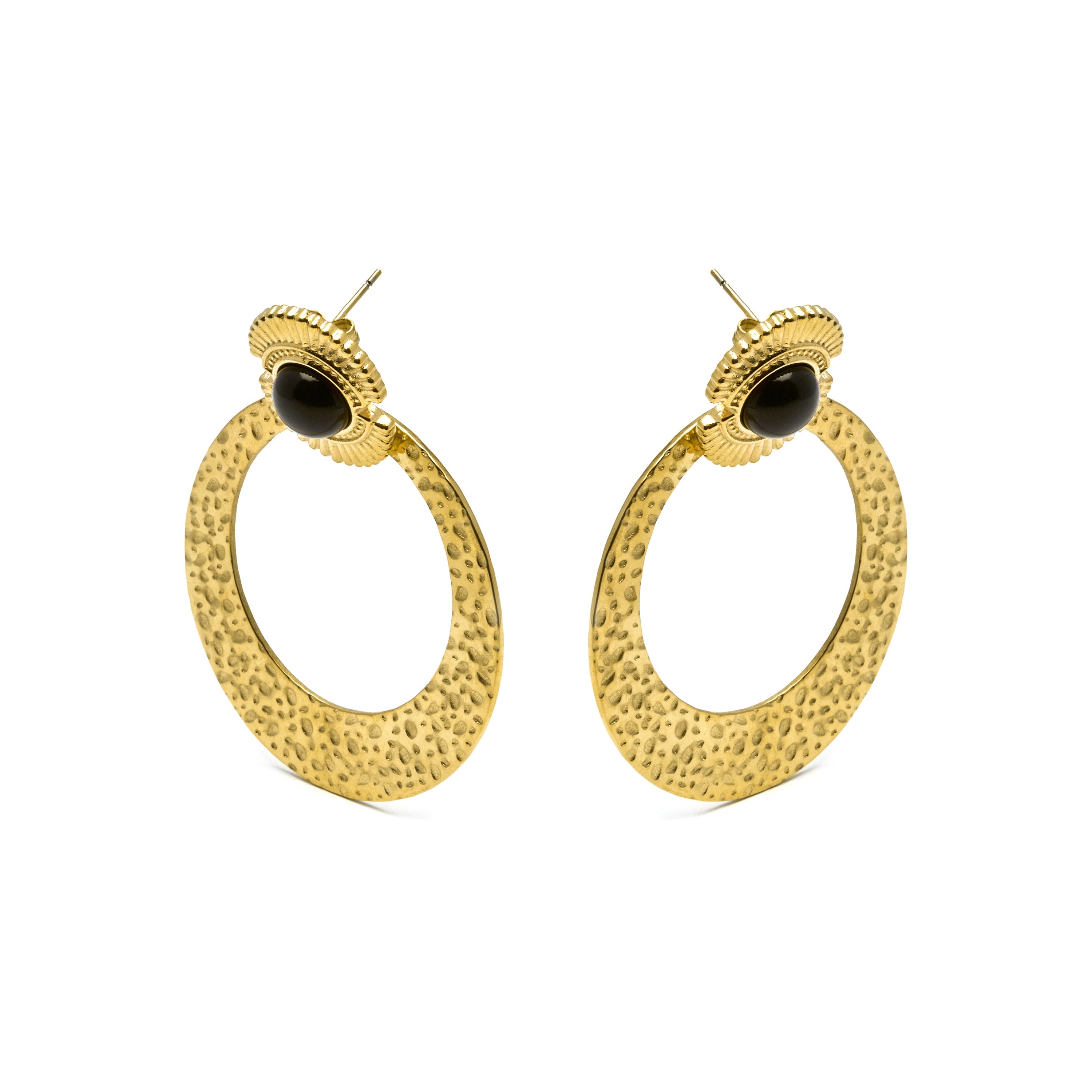 Pendientes con Onix acabado oro 18k - Noraf
