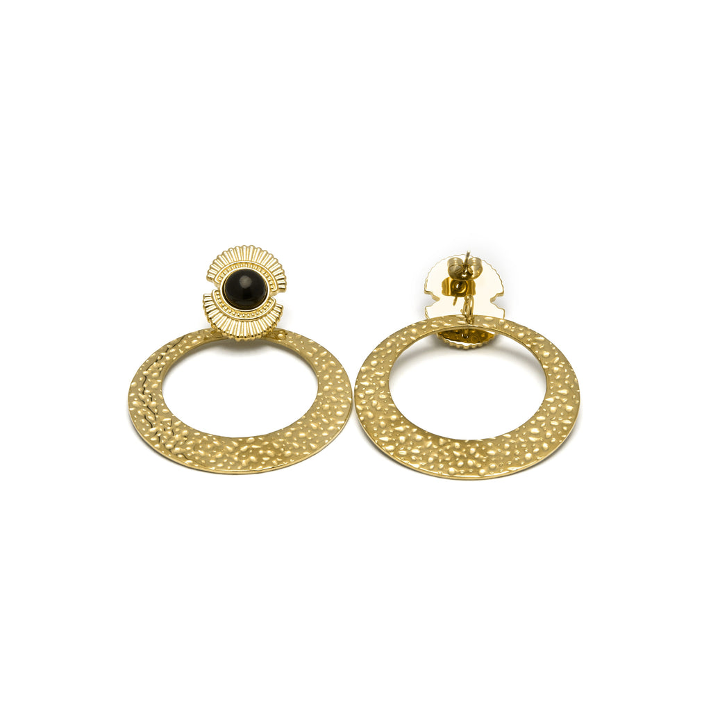 Pendientes con Onix acabado oro 18k - Noraf