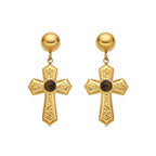 Pendientes con Ojo de Tigre acabado oro 18k - Anleh