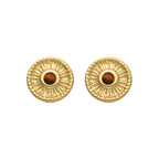 Pendientes con Ojo de Tigre acabado oro 18k - Lanyeb
