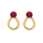 Pendientes con Agata Rosa acabado oro 18k - Terxiu