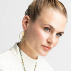Pendientes con Cristal Multicolor acabado oro 18k - Pova