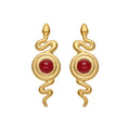 Pendientes con Cristal Rojo acabado oro 18k - Edrak